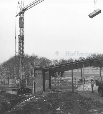 Baustelles des Hallenneubaus 1972 - Alles fängt mal klein an.